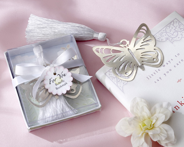<center>“Butterfly” Silver-Metal Bookmark with Silk Tassel </center>